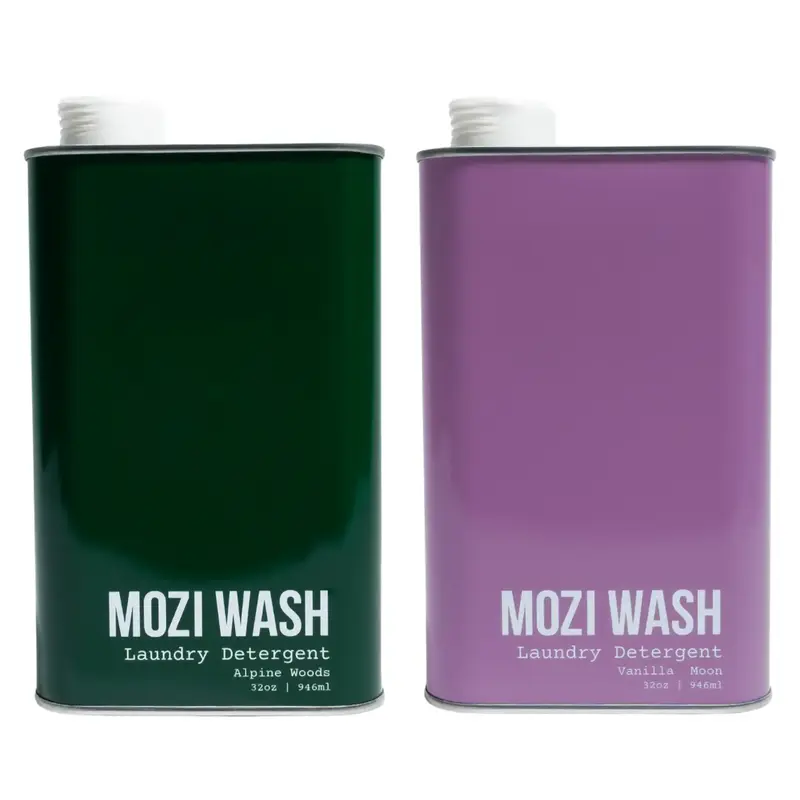 MOZI WASH 2 Pack Liquid Laundry Detergent - World's Best Smelling Plant-Based Eco-Friendly Tins - Non-Toxic & Biodegradable -...
