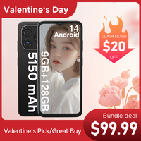 N55 DOOGEE Smartphone Android 14,9GB + 128GB,5150mAh Battery,13MP + 8MP Camera, Double SIM Cellphone, 6.56 HD Screen