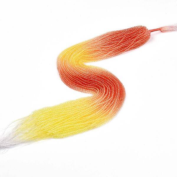 Transparent Gradient Color Glass Beads Strands