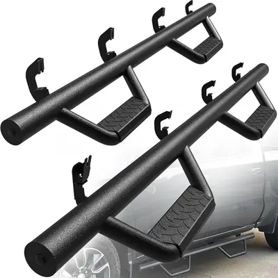 Side Steps Fits 2007–2018 Silverado & Sierra 1500 Crew Cab, 2007–2019 2500HD/3500HD Crew Cab