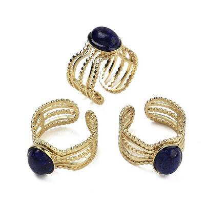 Oval Natural Lapis Lazuli Finger Rings