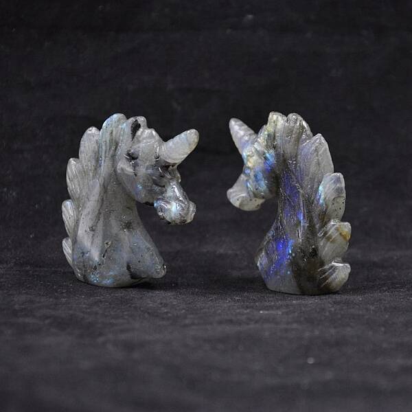 Natural Labradorite Carved Healing Unicorn Figurines