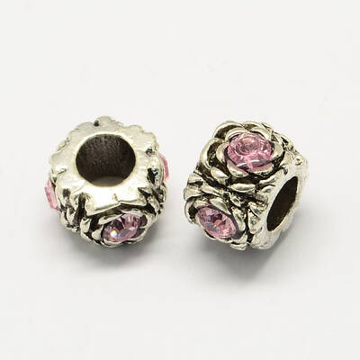 Alloy Rhinestone European Beads