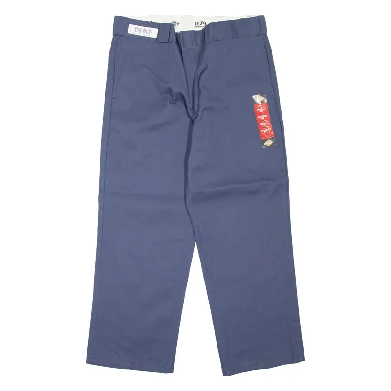 DICKIES 874 Workwear Mens Trousers Blue Regular Straight W36 L27