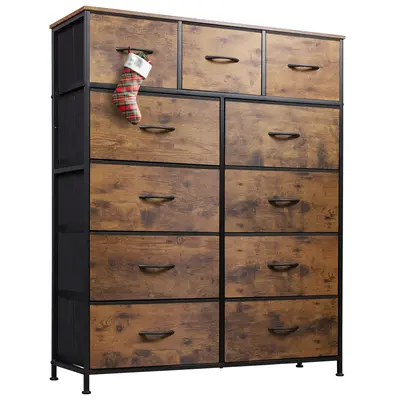 WLIVE Tall Dresser for Bedroom, Fabric Dresser Storage Tower, Dresser & Chest of Drawers Organizer Unit with 11 Drawers, Stor...
