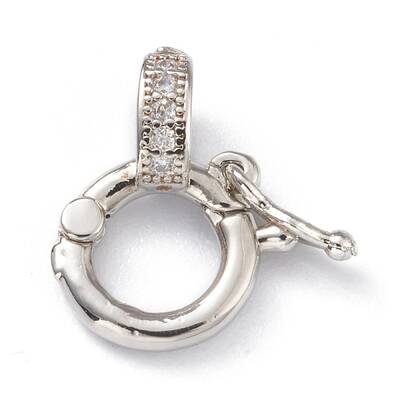 Brass Micro Pave Clear Cubic Zirconia Twister Clasps