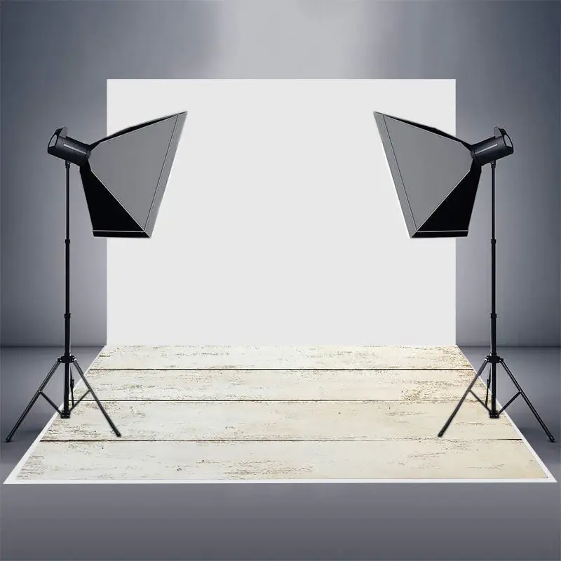 Biege Vintage Horizontal Stripe Wood Rubber Floor Mat - Aperturee