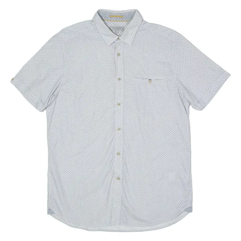 TED BAKER Mens Shirt White Geometric M