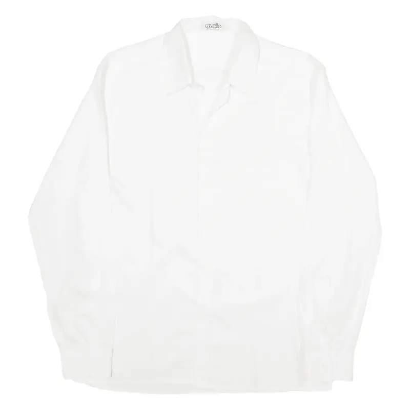 CAVALLO Shirt White Striped Long Sleeve Mens M