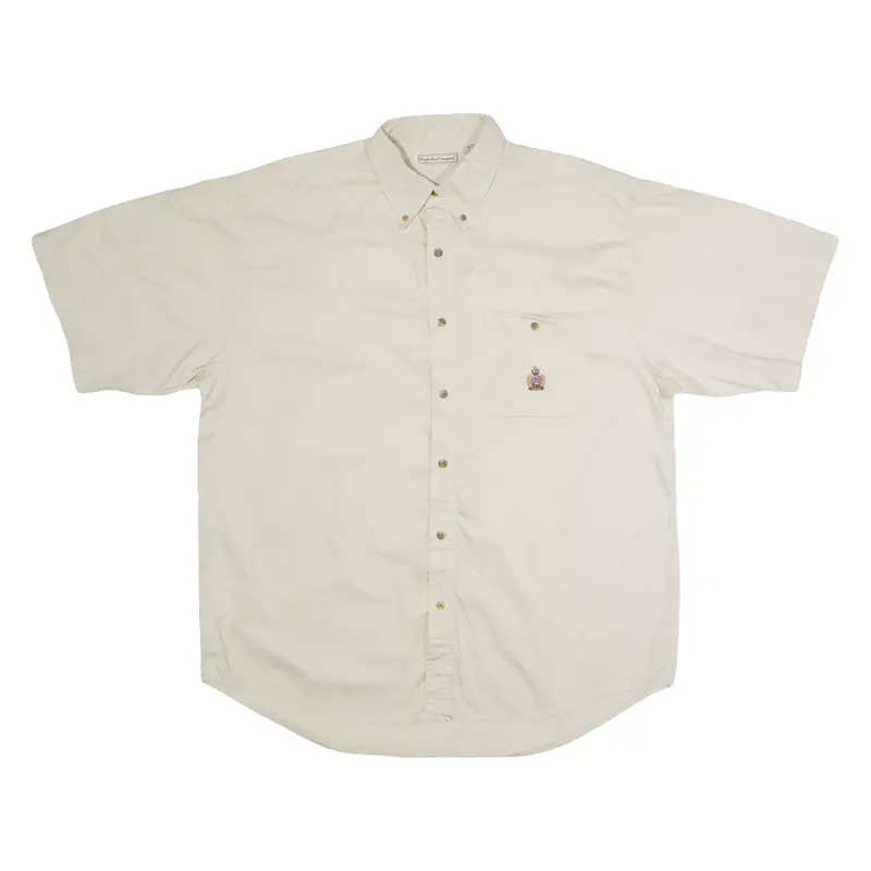 BUGLE BOY Mens Plain Shirt Beige 90s XL