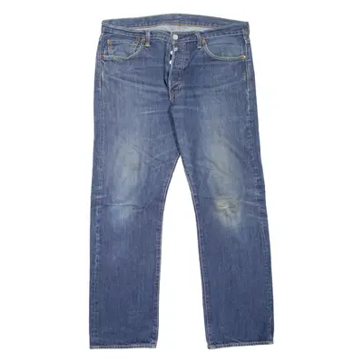LEVI'S 501 Jeans Mens Blue Regular Straight Stone Wash W34 L30