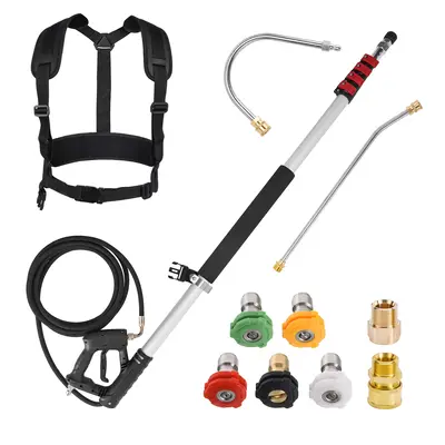 M MINGLE Telescoping Pressure Washer Wand, 20 Feet Aluminum High Power Washer Telescopic Spray Wand with 2 Extension Wands, 5...