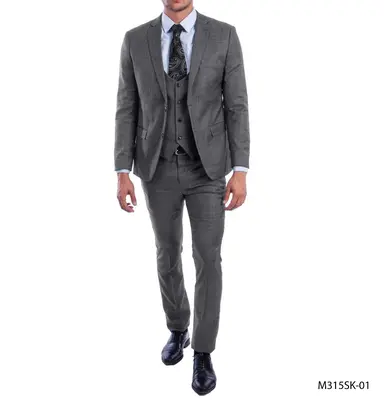 Sean Alexander Men's 3 Piece Executive Suit with Unique Vest