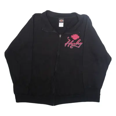 HARLEY DAVIDSON Womens Track Jacket Black XL