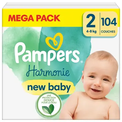 Pampers Harmonie Mega Pack Taille 2 (4-8kg) 104 sofas