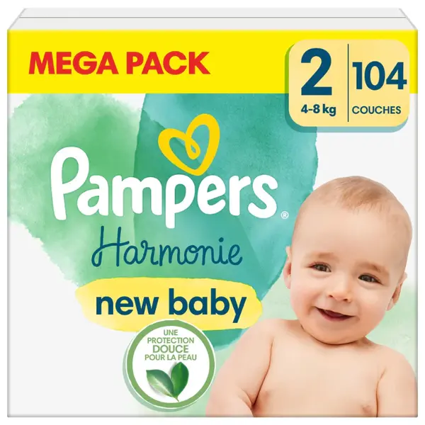 Pampers Harmonie Mega Pack Taille 2 (4-8kg) 104 sofas