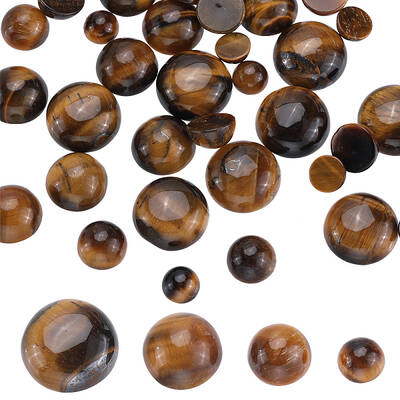 40Pcs 4 Styles Natural Tiger Eye Cabochons