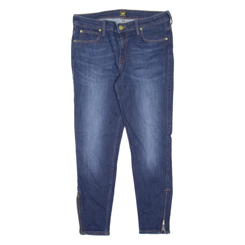 LEE Scarlett Cropped Womens Jeans Blue Slim Skinny Stone Wash W32 L25