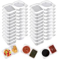 Modern Condiment Container, 10/20pcs Reusable Snack Serving Storage Container with Lid, Plastic Sauce Container, Stackable Lu...
