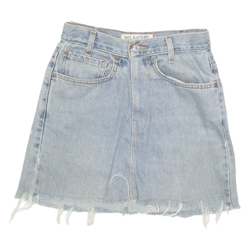 LEVI'S 550 Womens Mini Skirt Blue Short Denim M