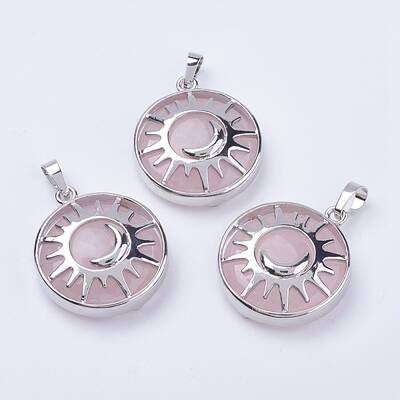 Natural Rose Quartz Pendants