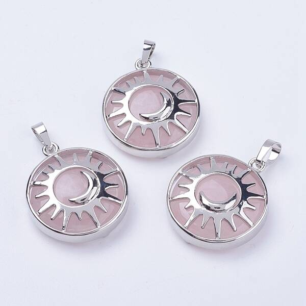 Natural Rose Quartz Pendants