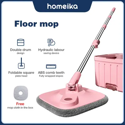 Homeika Self Wash Spin Mop Spinner Flat 360 Rotating Cleaner With Turbo Flushing Bucket