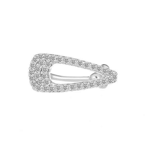Brass Micro Pave Clear Cubic Zirconia Clip-on Earrings