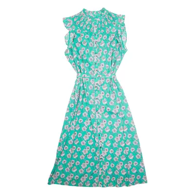 BODEN Womens Maxi Dress Green Floral Short Sleeve Long UK 18