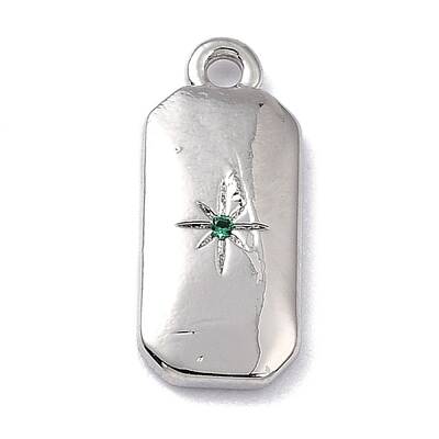 Brass Micro Pave Cubic Zirconia Charms