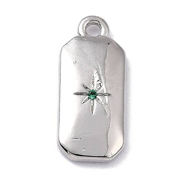 Brass Micro Pave Cubic Zirconia Charms