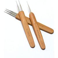 3 count/Set(1Hook,2Hook,3Hook)  Dreadlock Crochet Hook Dreadlocks Crochet  with Wooden Handle Soft Touch Steel 0.75mm Crochet...
