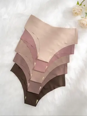 Women's Plain Seamless Knicker, Soft Breathable Elegant Comfortable Panty, Underwear for Women, Panties for Women, Women's Un...