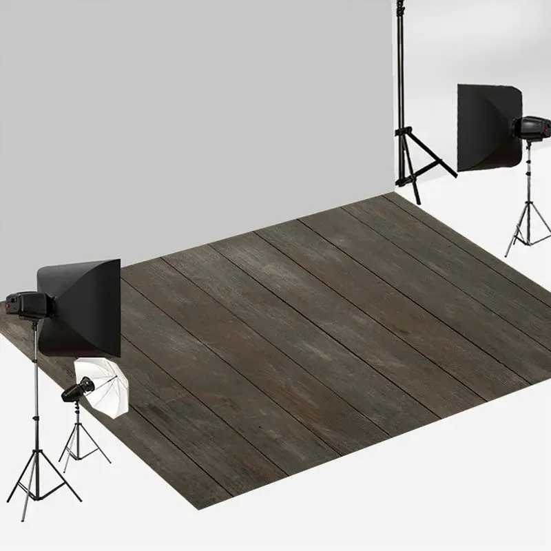 Aperturee Dark Grey Dirty Wood Retro Texture Floor Backdrop | Photo Floor Drops | Floor Background For Photography | Fabric F...