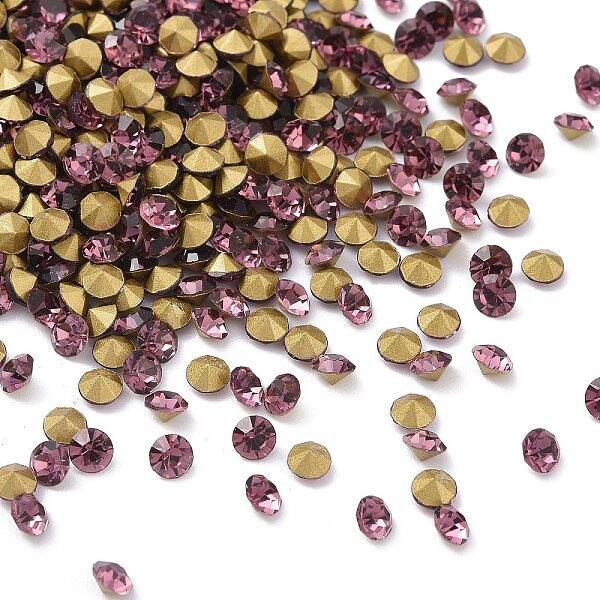 Back Plated Grade A Diamond Glass Pointed Rhinestone