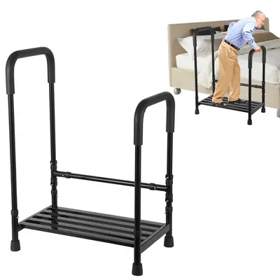 Garvee Step Stool with Handle, Safety Step Assist Heavy-Duty 450 Lbs Capacity, Dual Handles, Non-Slip Platform, Elderly Handi...