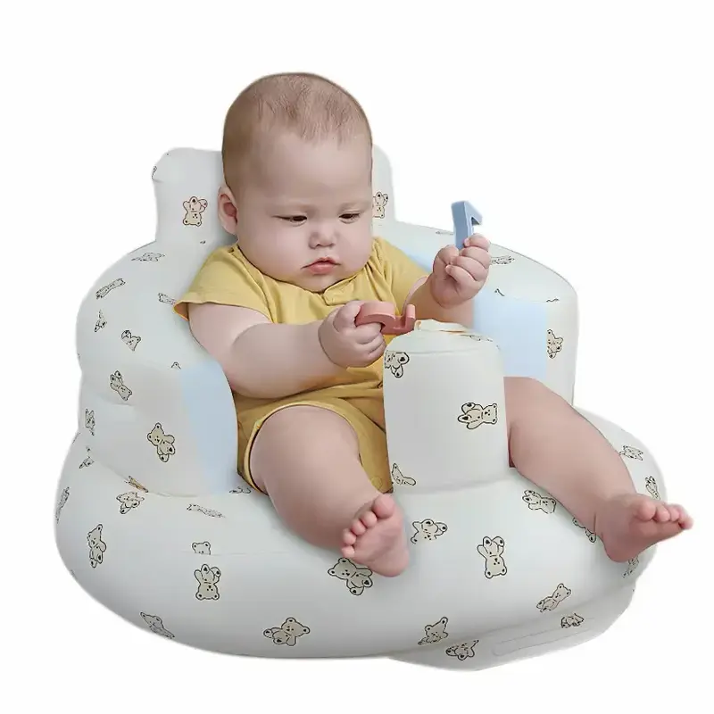 Inflatable baby Seat for Babies 3 Months & Up, Built In Air Pump Back Support Sofa, Support Seat Chair For Sitting Up, Shower...