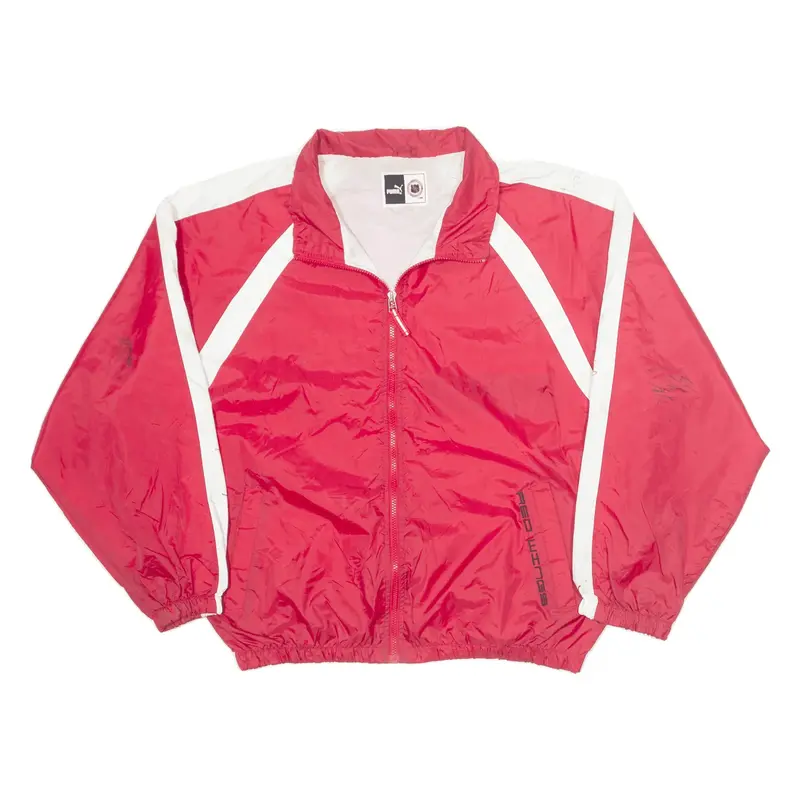 PUMA NHL Detroit Red Wings Signed Coach Jacket Red Nylon 90s Mens L