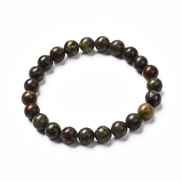 Natural Dragon Blood Jasper Stretch Bracelets for Men Women