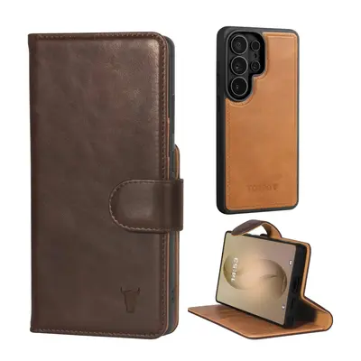 Samsung Galaxy S26 Ultra 2-in-1 Detachable Leather Wallet Case - Dark Brown