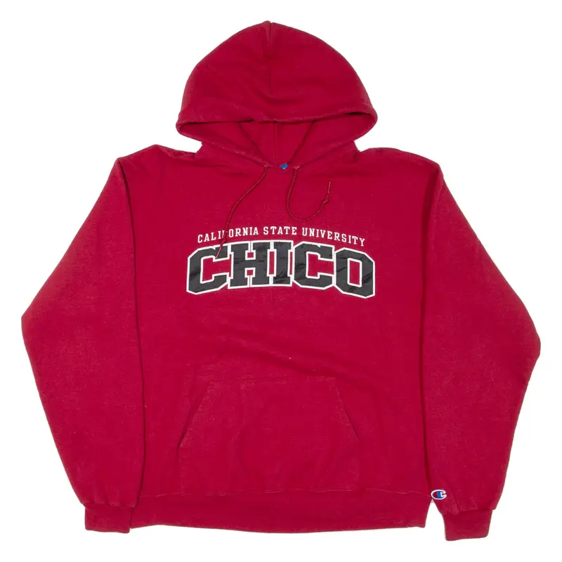 CHAMPION California State University Chico Mens Red Hoodie USA L