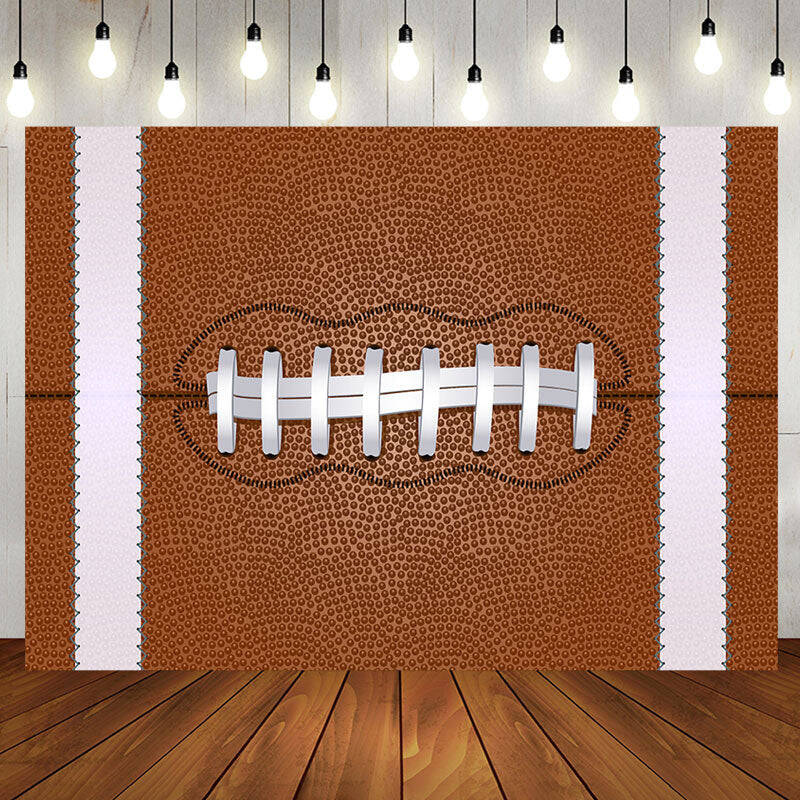 Rugby Football Brown Sports Boy Birthday Backdrop - Aperturee