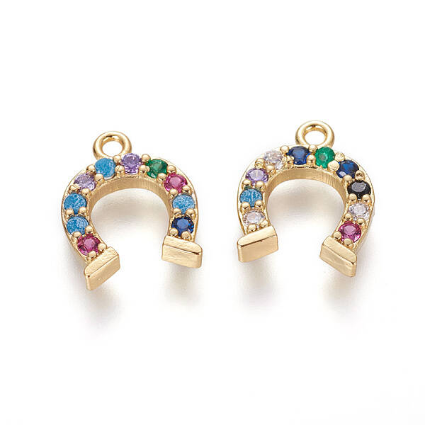 Brass Micro Pave Cubic Zirconia Charms