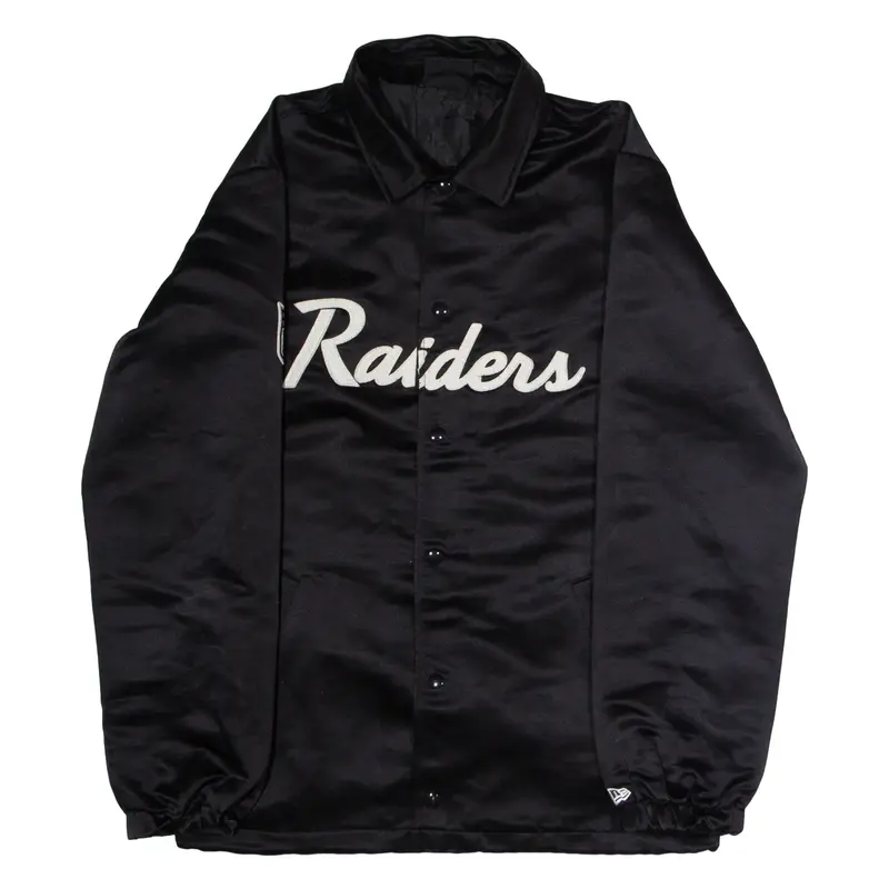 NEW ERA Raiders Mens Coach Jacket Black Satin USA L