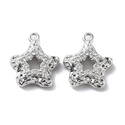 Rack Plating Brass Micro Pave Cubic Zirconia Pendants