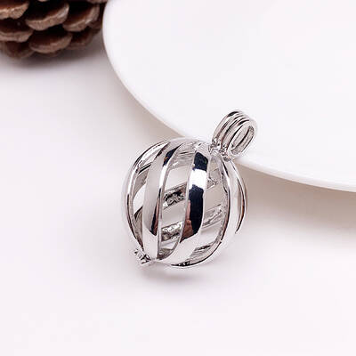 Brass Bead Cage Pendants