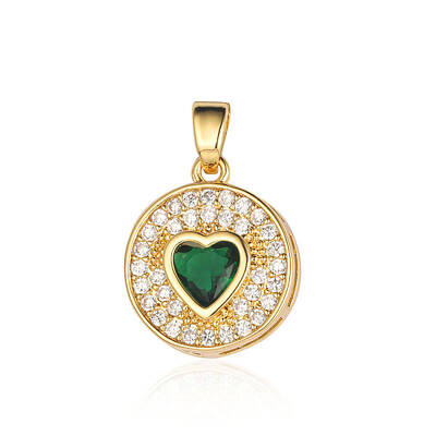 Brass Micro Pave Cubic Zirconia Pendants