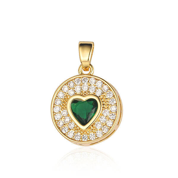 Brass Micro Pave Cubic Zirconia Pendants