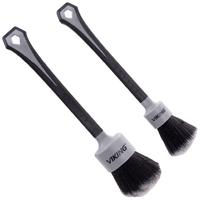 VIKING Car Detailing Brush Set for Car Cleaning Kit, Super-Soft Bristles for Interior Detail, Black/Grey, Includes Medium 1 I...