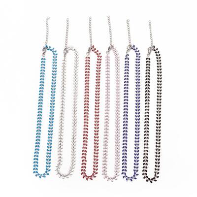 Enamel Wheat Link Chain Necklace